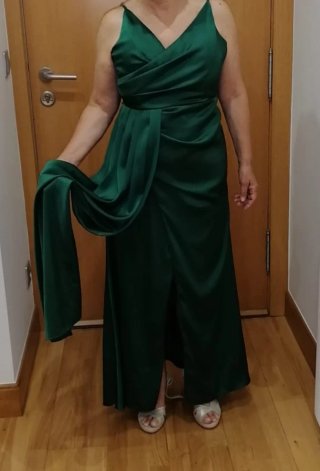 Vestido de Madrina Verde de raso