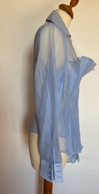 Camicia trasparente azzurra