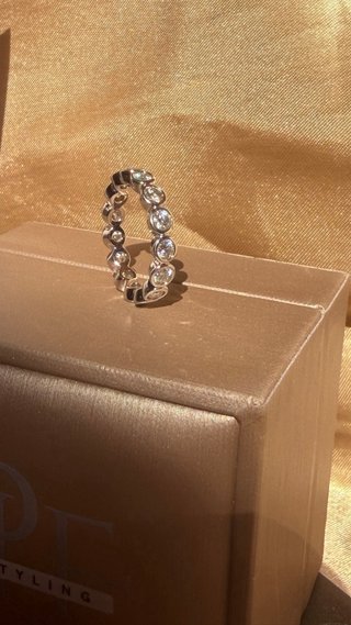 Anello Eternità Diamante Moissanite Rotondo