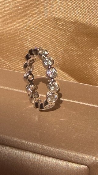 Anello Eternità Diamante Moissanite Rotondo