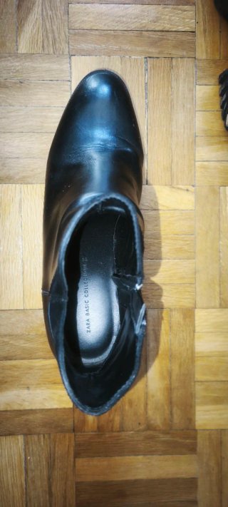 Botines Zara Negros Tacón Bloque Cremallera