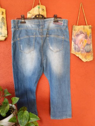 Pinocchietto donna jeans con decorazioni
