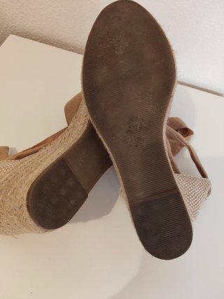 Sandalias Zara Mujer Plataforma Beige