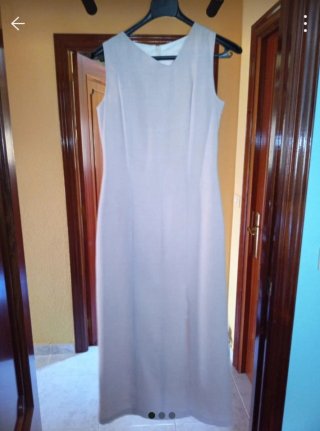 Vestido largo beige-rosado