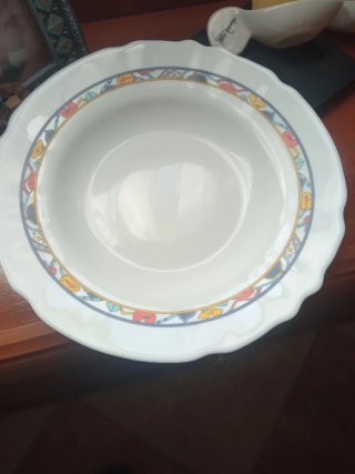 Lote 4Platos Porcelana Hondos y2 Postre.Harmonia