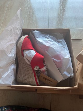 Sandalias esparto rojas T 36 y 38