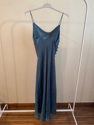 Vestido lencero satinado azul