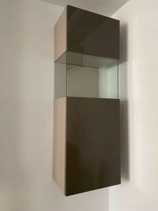 Mueble de salón modular beige y gris