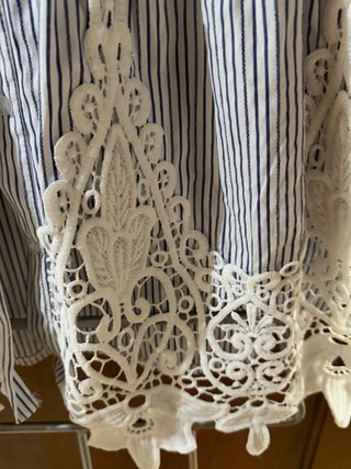 Camisa Rayas Encaje Fresca