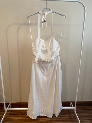Vestido largo blanco halter