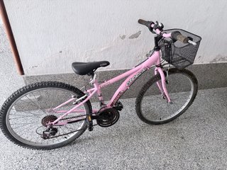 Bicicleta rosa OREGON con cesta