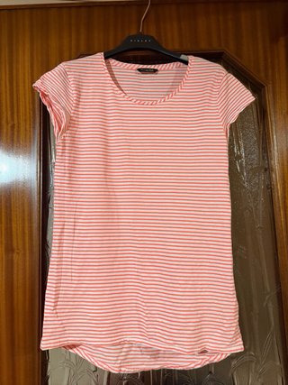 T-shirt righe rosa e bianche Massimo Dutti