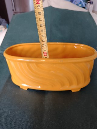 Centrotavola ovale in ceramica arancione