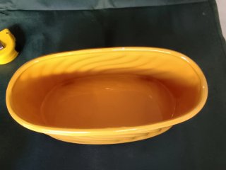 Centrotavola ovale in ceramica arancione