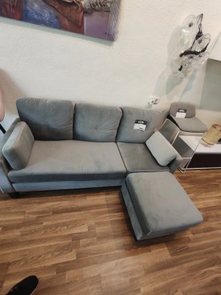 Sofá modular gris de tela