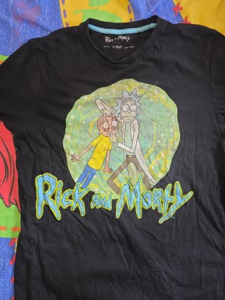 Camiseta Rick y Morty Negra Talla S/M