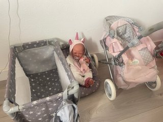 Muñeca Antonio Juan + Cuna + Cochecito