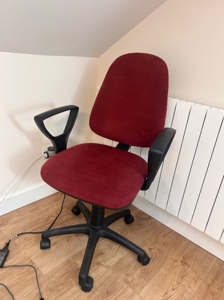 Silla de oficina burdeos tela