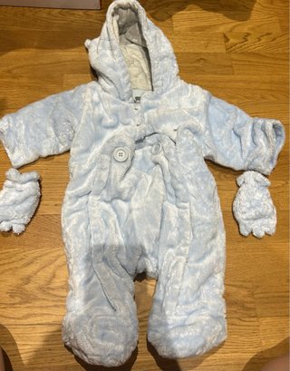 Buzo peludo azul bebé 3 meses