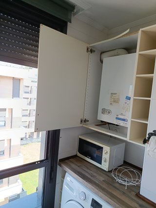 Cocina completa madera, cristal y metal