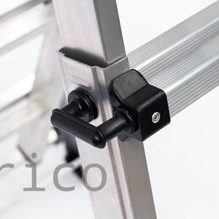 Escalera Telescópica Articulada Aluminio 4+4 Pestaña