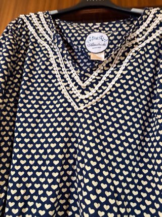 Camicia Almatrichi fantasia cuori bianca blu