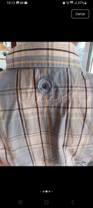 Camisa de cuadros azul y blanca