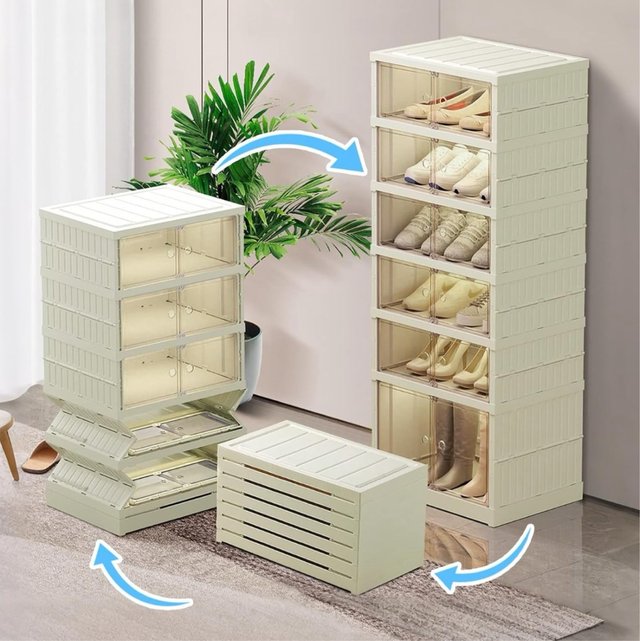 Zapatero Plegable 6 Livelli Beige