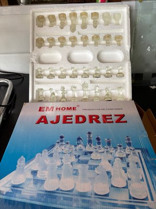 Juego de Ajedrez de Cristal Transparente