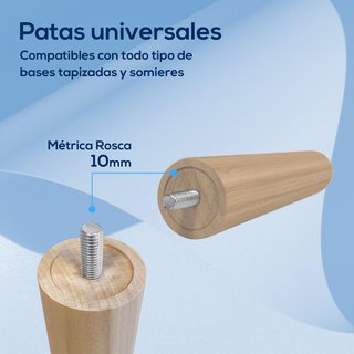 4 Patas Madera para Base Tapizada