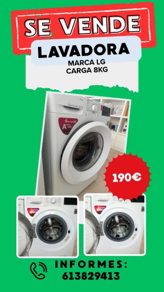 Lavadora LG Direct Drive 8kg