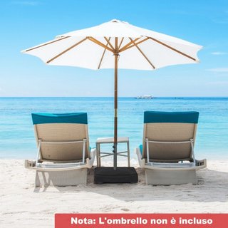 Base para sombrilla de metal con sacos de arena 2