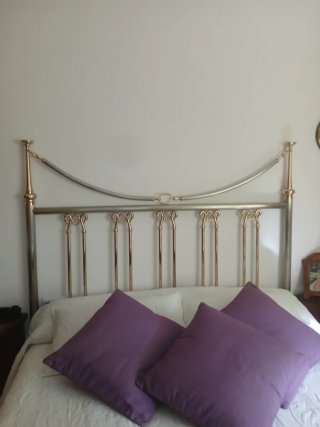 Cabezal cama Vidal Grau metal dorado y plateado
