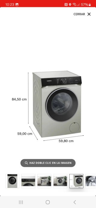 Lavadora Siemens WG56H2AXES Gris