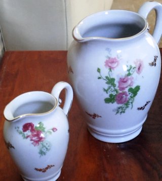 Lote 4 jarras flores antiguas y vintage