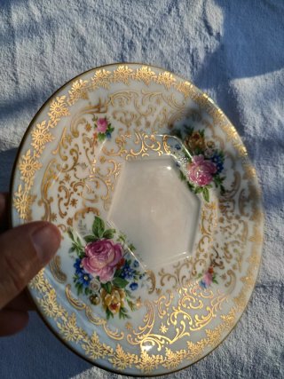 Pareja de tazas de Té Limoge Chapus Frères