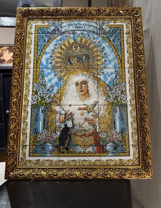 Cuadro Azulejos Virgen Esperanza Triana Marco Dora