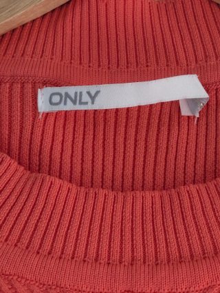 Top de punto color coral, talla L
