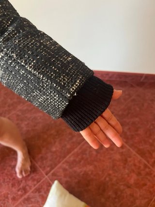 Chaqueta Salsa Plumas Negro/Gris
