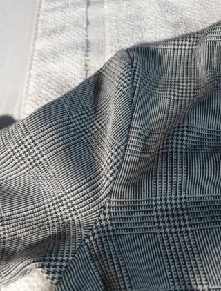 Camiseta Zara cuadros gris y naranja Talla S