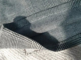 Camiseta Zara cuadros gris y naranja Talla S