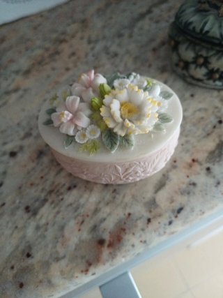Joyero Vintage Resina Flores Tocador