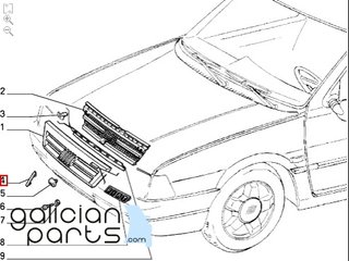 Moldura insignia calandra Fiat Tempra (1989-1996)