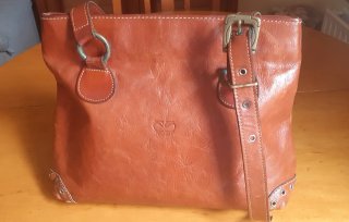 Bolso vintage de cuero marrón
