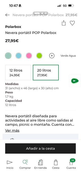 Nevera Polarbox Rosa y verde  Tamaño grande