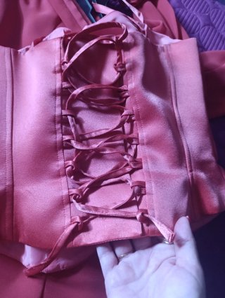 Conjunto falda y corpiño rosa, talla 42 pequeña