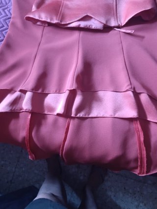 Conjunto falda y corpiño rosa, talla 42 pequeña