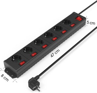 Regleta Hama 6 enchufes con interruptor
