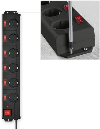 Regleta Hama 6 enchufes con interruptor