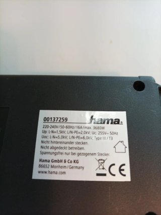 Regleta Hama 6 enchufes con interruptor